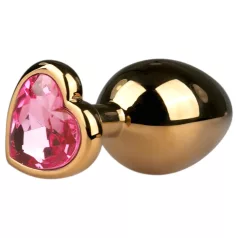 Easytoys Metal No.7 - Pink Gem Gold Anal Plug (3cm)