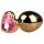 Easytoys Metal No.7 - Pink Gem Gold Anal Plug (3cm)