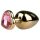Easytoys Metal No.8 - Heart Base Anal Plug - Gold & Pink (3.5cm)