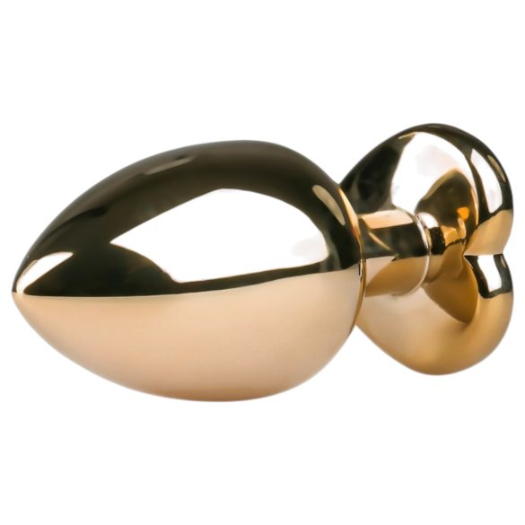 Easytoys Metal No.8 - Heart Base Anal Plug - Gold & Pink (3.5cm)