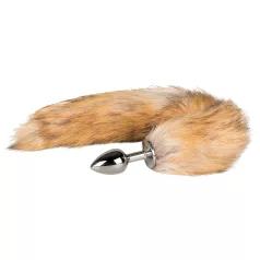 Easytoys Fox NO1 - Silver-Red Metal Anal Plug with Fox Tail