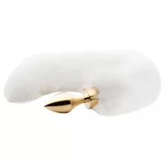   Easytoys Fox NO13 - Metal Anal Plug with Gold & White Fox Tail