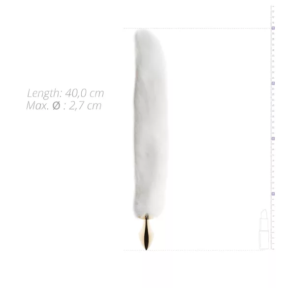 Easytoys Fox NO13 - Metal Anal Plug with Gold & White Fox Tail