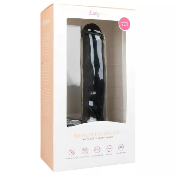 Easytoys - Large Suction Cup Dildo with Balls (10.4") - Black