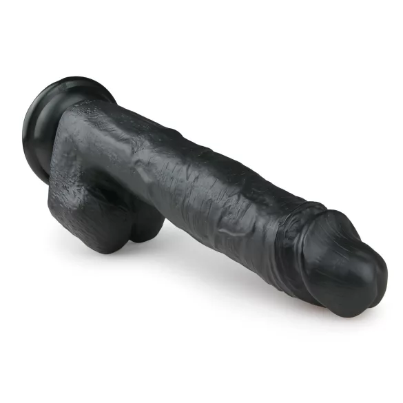 Easytoys - Large Suction Cup Dildo with Balls (10.4") - Black