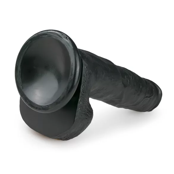 Easytoys - Large Suction Cup Dildo with Balls (10.4") - Black