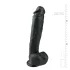 Easytoys - Large Suction Cup Dildo with Balls (10.4") - Black