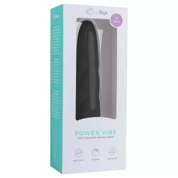 Easytoys Power Vibe - Twisted Silicone Rod Vibrator (Black)