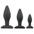 Easytoys Rocket - Black Anal Plug Set (3-piece)