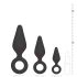 Easytoys - Ringed Anal Plug Set - 3 Pieces (Black)