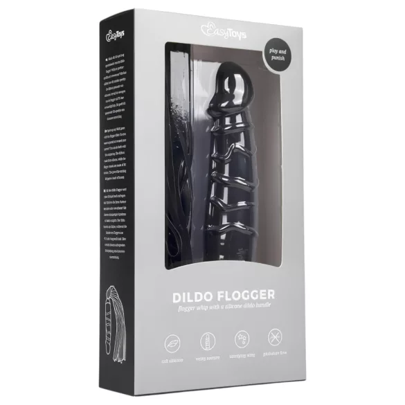 Easytoys Dual Delight - Black Flogger & Silicone Dildo Combo