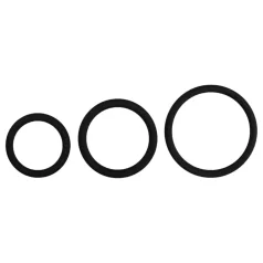 Easytoys - Silicone Cock Ring Set - 3 Pieces (Black)
