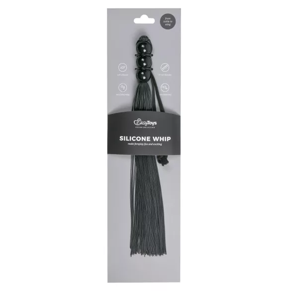 Easytoys Silicone Whip - Black Silicone Flogger