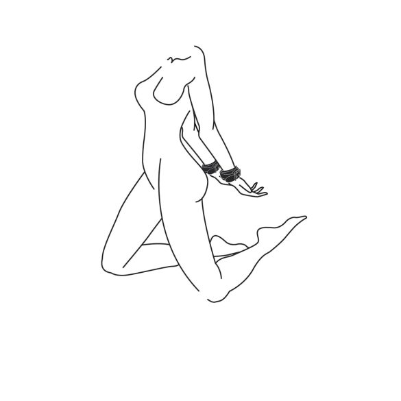 Easytoys - Black Faux Leather Handcuffs