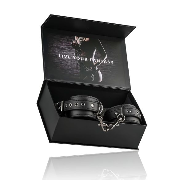 Easytoys - Black Faux Leather Handcuffs