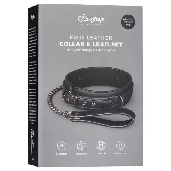 Easytoys - Fetish Collar and Leash Set (Black)