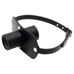Rimba - Genuine Leather Mouth Gag with Tube (Black)