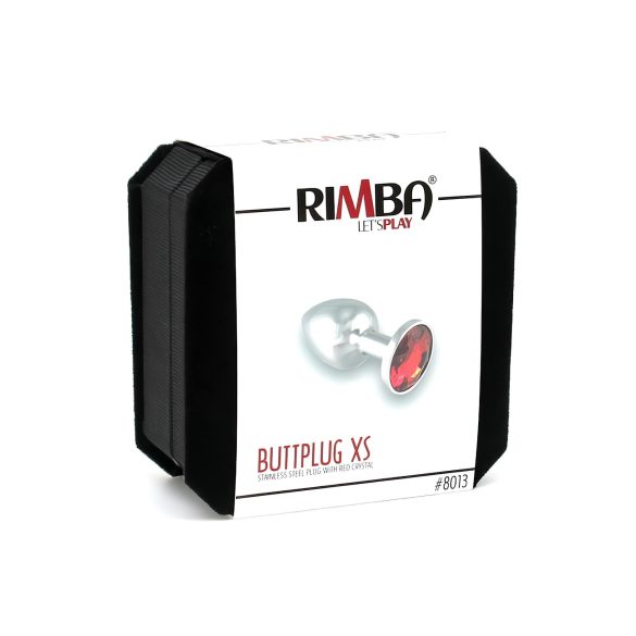 Rimba XS - Silver Metal Anal Plug with Red Gem