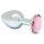 Rimba XS - Pink Gem Metal Anal Plug (Silver)