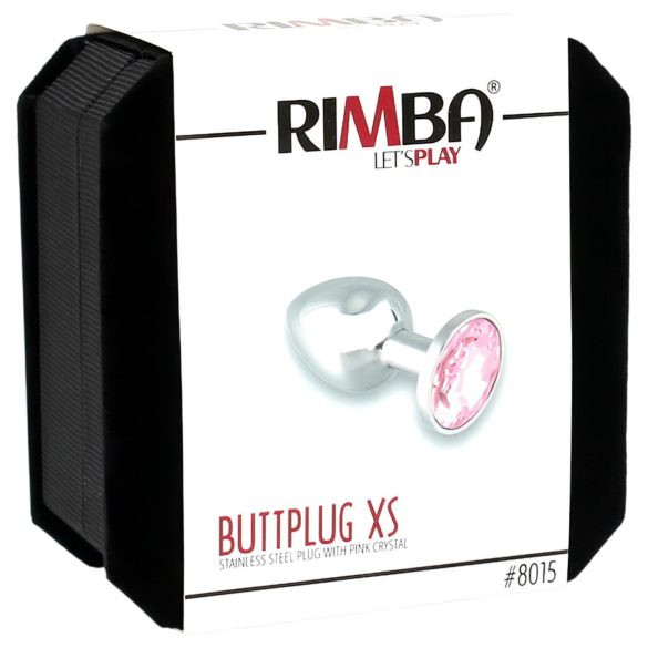 Rimba XS - Pink Gem Metal Anal Plug (Silver)