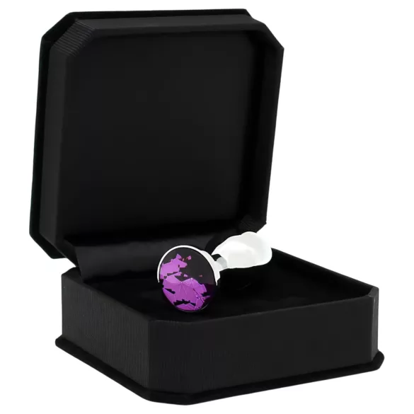 Rimba XS - Silver Metal Anal Plug with Purple Gem