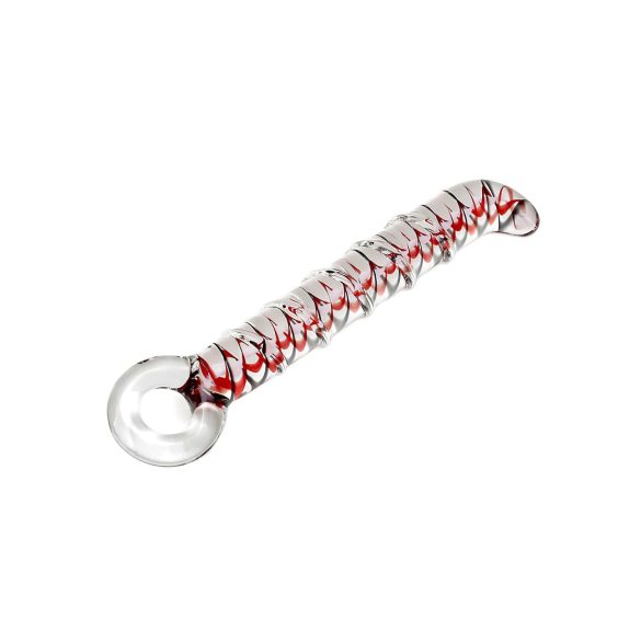 Rimba Sammy - G-Spot Glass Dildo (Clear Patterned)