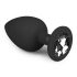EasyToys Diamond - Large Black Anal Plug with White Gem