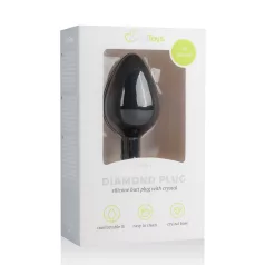 Easytoys Diamond - Black Medium Anal Plug with White Gem