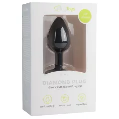 Easytoys Diamond - Black Small Anal Plug with White Gem