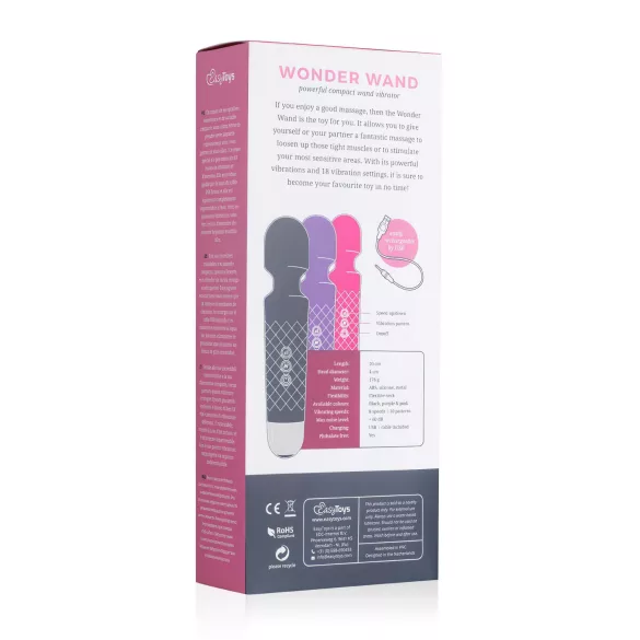 EasyToys Mini Wand - Rechargeable Massager Vibrator (Purple)