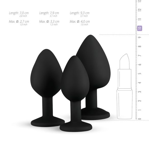 Easytoys Diamond - Black Anal Plug Set