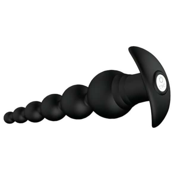 Cheeky Love - Rechargeable Beaded Anal Vibrator with Remote (Black)