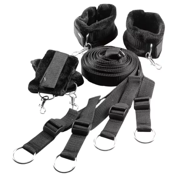 Dreamtoys Blaze - bed restraint bondage set (black)