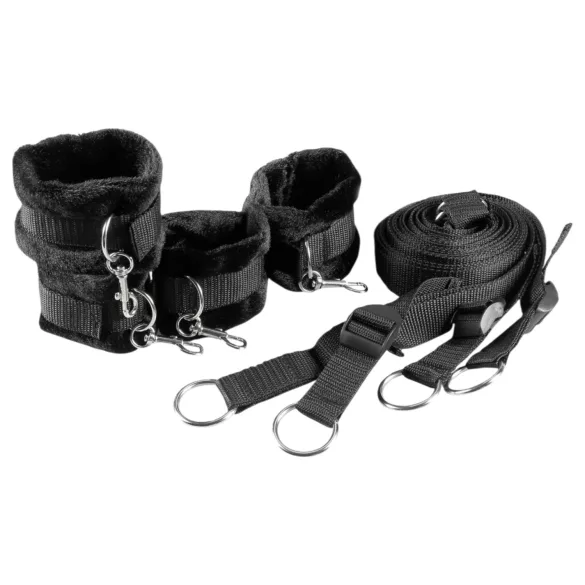 Dreamtoys Blaze - bed restraint bondage set (black)