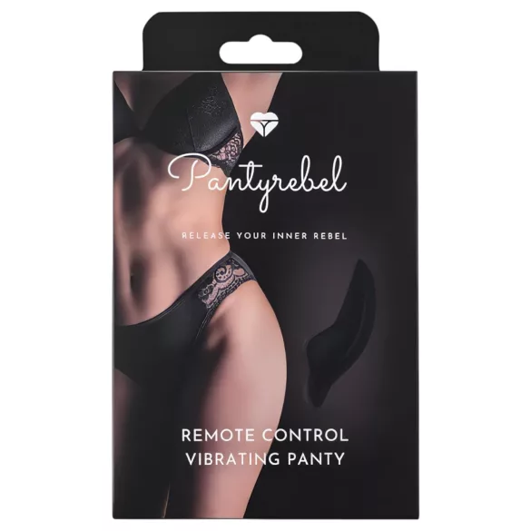 Pantyrebel - rechargeable, remote-controlled vibrating black knickers (S-L)