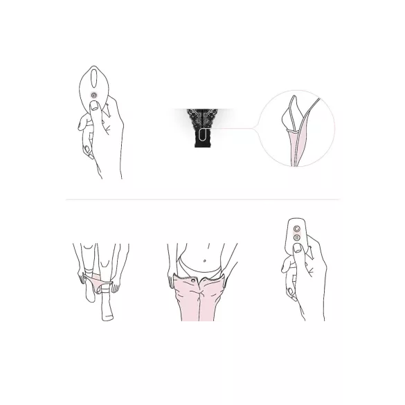 Pantyrebel - rechargeable, remote-controlled vibrating black knickers (S-L)