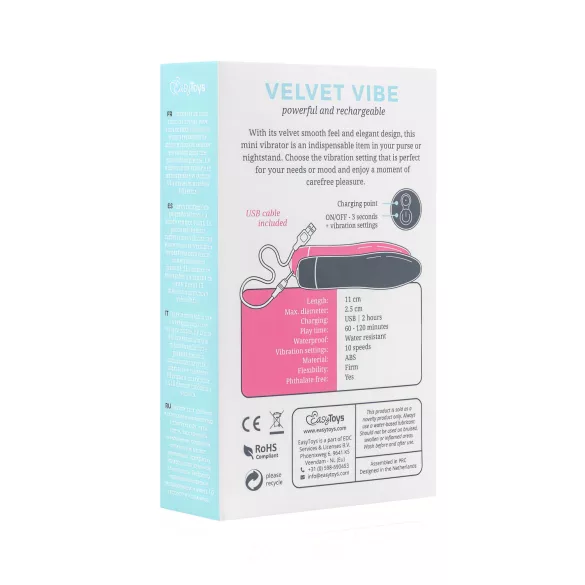 Easytoys Velvet Vibe - Rechargeable Black Wand Vibrator