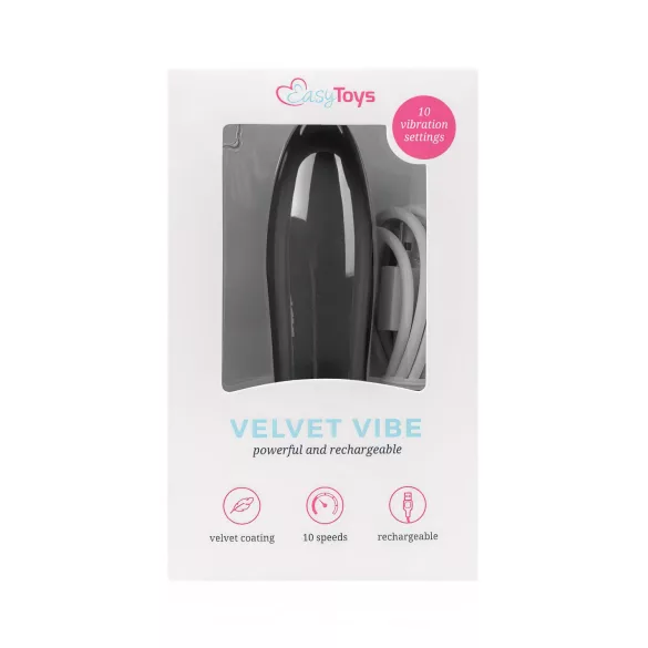 Easytoys Velvet Vibe - Rechargeable Black Wand Vibrator