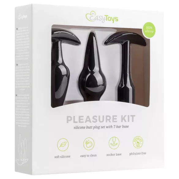 EasyToys Pleasure Kit - Varied Anal Plug Set (Black)
