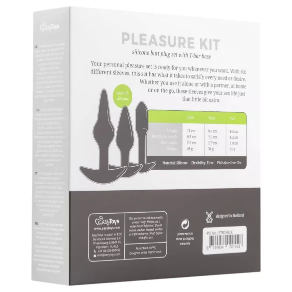 EasyToys Pleasure Kit - Varied Anal Plug Set (Black)