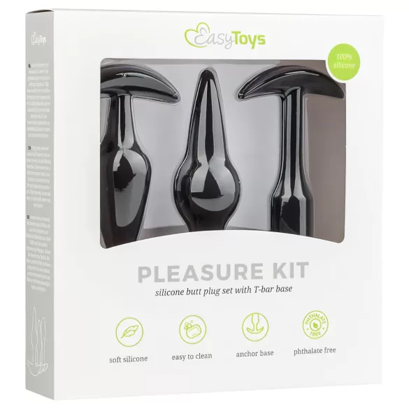 EasyToys Pleasure Kit - Varied Anal Plug Set (Black)