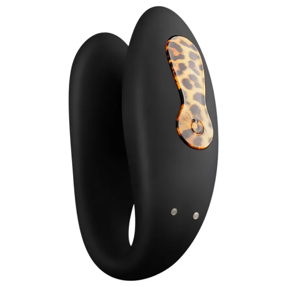 Panthra Zuna - rechargeable, waterproof couples’ vibrator (leopard-black)
