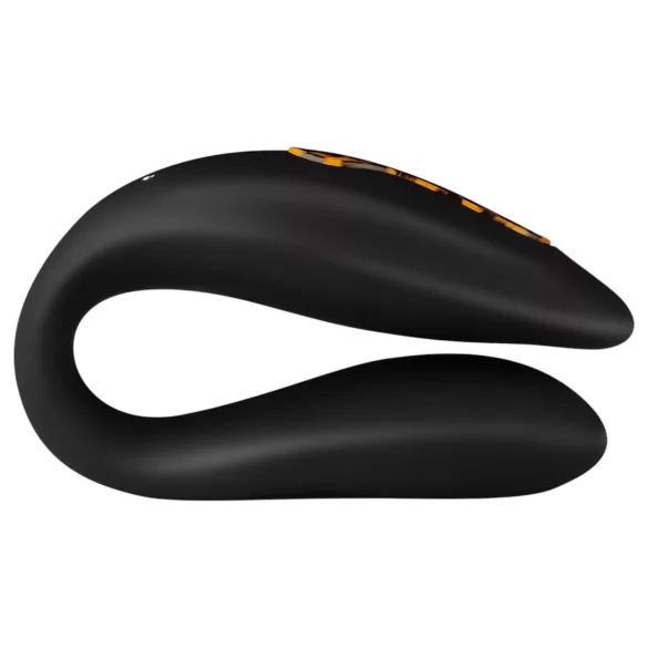 Panthra Zuna - rechargeable, waterproof couples’ vibrator (leopard-black)