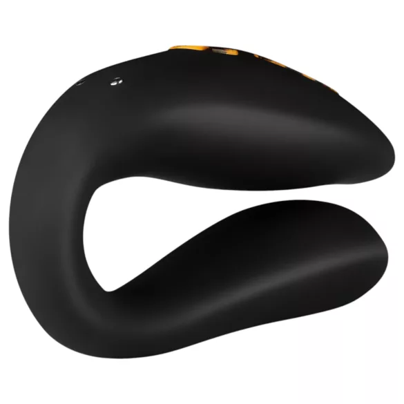 Panthra Zuna - rechargeable, waterproof couples’ vibrator (leopard-black)
