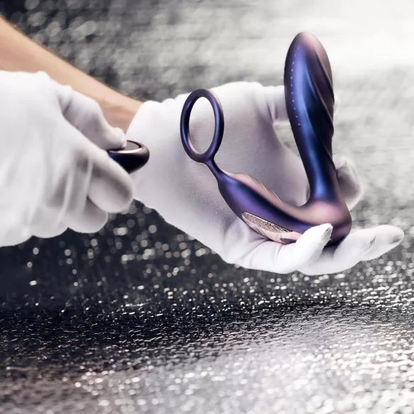 Hueman Black Hole - Purple Remote Anal Vibrator with Cock Ring