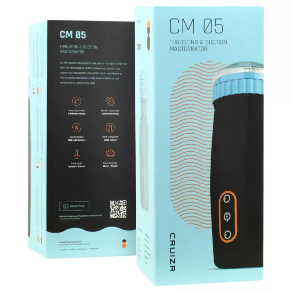 CRUIZR CM05 - Rechargeable Thrusting & Suction Male Toy (Black-Blue)