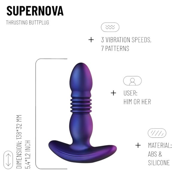 Hueman Supernova - Purple Thrusting Anal Vibrator