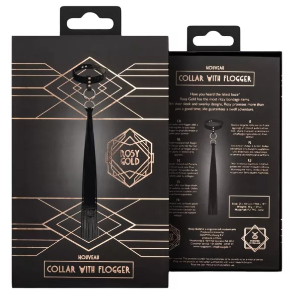 Rosy Gold - collar and spanker (black)