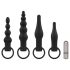 Easytoys - Rechargeable 4-Piece Black Anal Vibrator Set