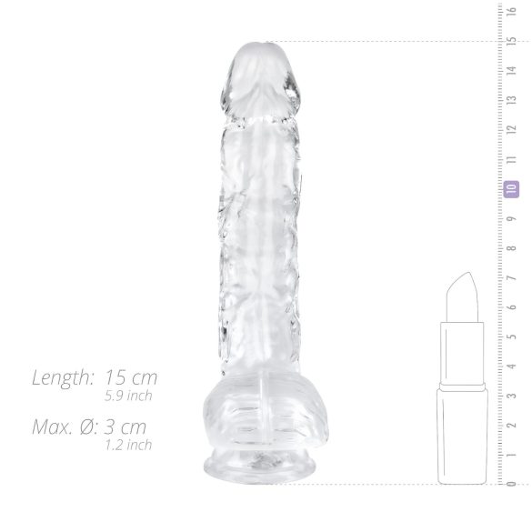 EasyToys - Transparent Testicle Dildo - 13.5cm